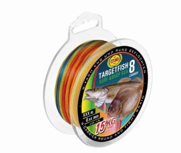 WFT Target Fish 8 - 8fach geflochten - Targetfish Multicolor Brandung Meer  0,20 - 18kg - je 100m von der Großspule